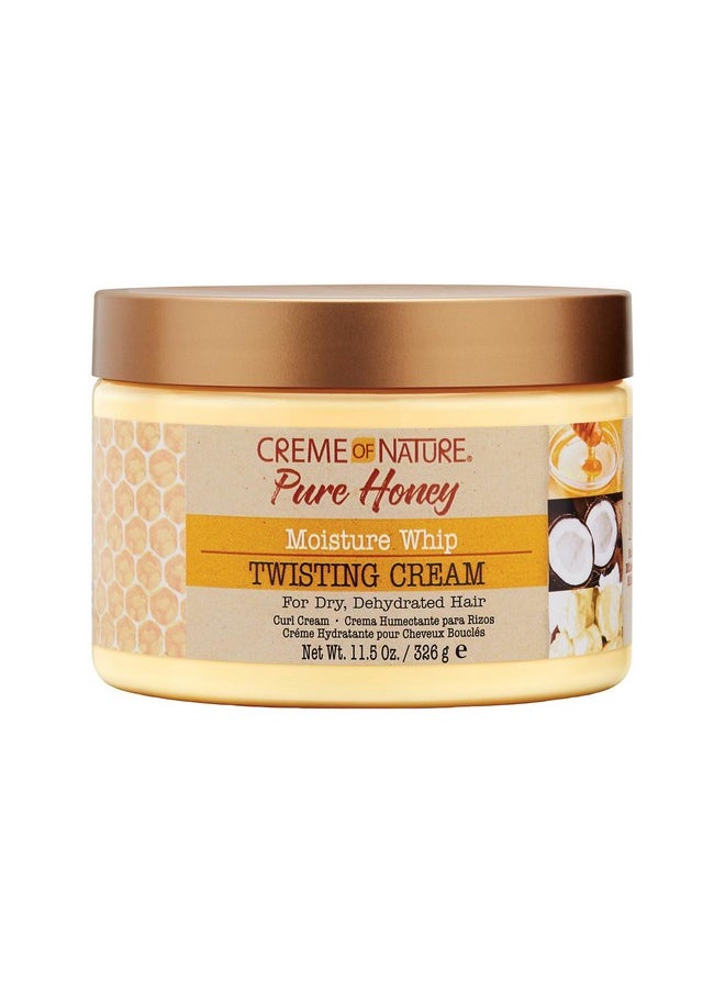 Creme Of Nature, Curl Cream for Curly Hair, Pure Honey Moisture Whip Twisting Cream for Dry Dehydrated Hair, 11.5 Fl Oz