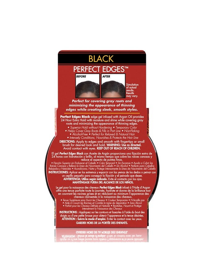 Creme of Nature with Argan Oil From Morocco Perfect Edges Hair Gel, 24 Hour Hold with Moisture and Exotic Shine, Black, 2.25 Oz (Pack of 1)