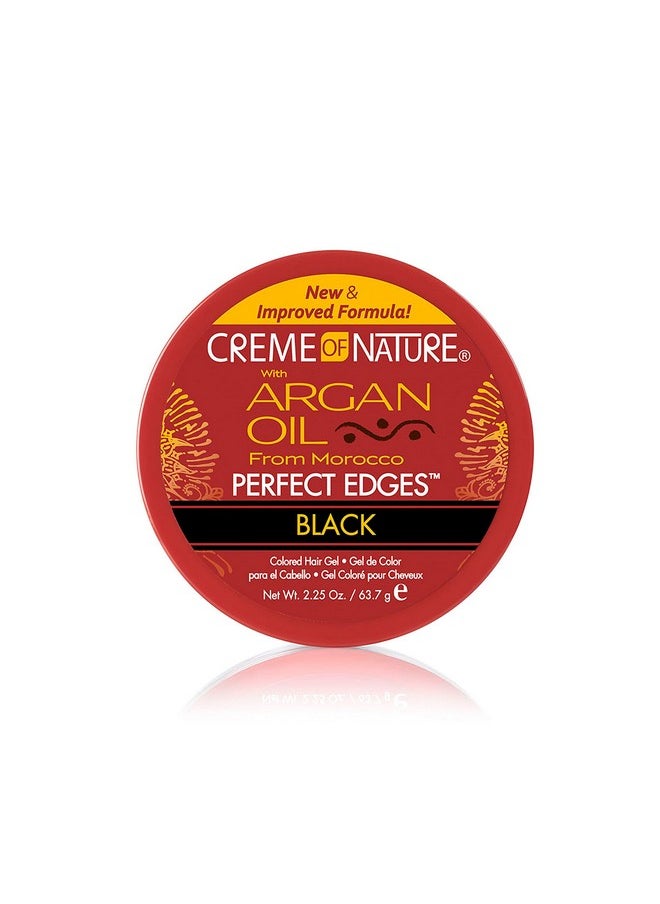 Creme of Nature with Argan Oil From Morocco Perfect Edges Hair Gel, 24 Hour Hold with Moisture and Exotic Shine, Black, 2.25 Oz (Pack of 1)