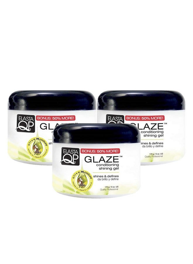 Elasta QP Glaze Maximum Hold Conditioning Shining Gel, 6 Oz, Pack of 3