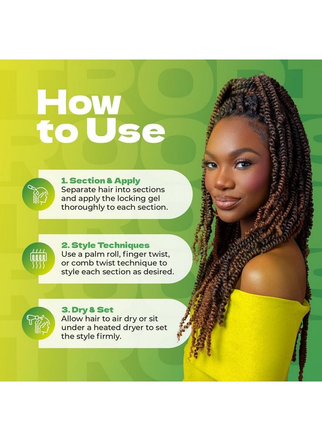 Bronner Bros Tropical Roots Firm Locking Gel - Loc & Twist Gel Ideal for Braids, Twists & Locs with Pineapple & Guava Extracts, Vitamins B5 & B12 - Strong Hold, Non-Flaking, Moisture & Shine - 6oz