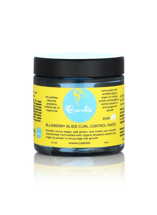 Curls Blueberry Bliss Control Paste - 4 fl oz, For Wavy, Curly, and Coily Hair Types, Smoothes Out and Slicks Down Edges, Tames Frizz & Adds Sheen