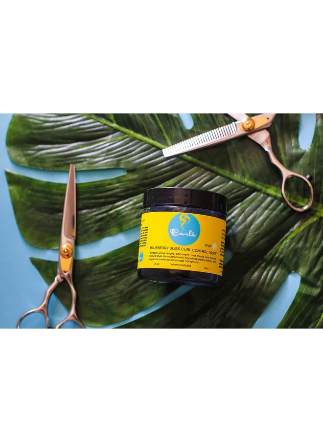 Curls Blueberry Bliss Control Paste - 4 fl oz, For Wavy, Curly, and Coily Hair Types, Smoothes Out and Slicks Down Edges, Tames Frizz & Adds Sheen