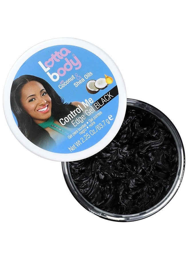 Lottabody Control Me Edge Gel with Coconut & Shea Oils For All Hair Types, Black, 2.25 Ounce (Pack of 1)