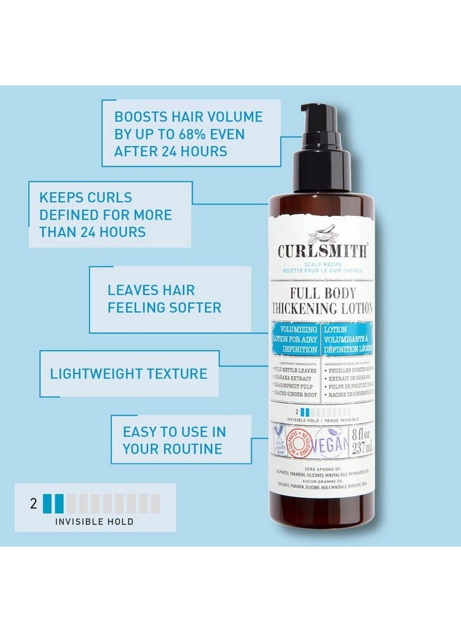 CURLSMITH - Full Body Thickening Lotion - Instant Volume for All Hair and Curl Types, Vegan (237ml/8 fl oz)