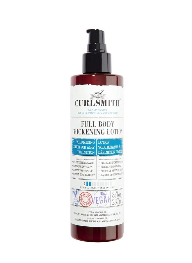 CURLSMITH - Full Body Thickening Lotion - Instant Volume for All Hair and Curl Types, Vegan (237ml/8 fl oz)