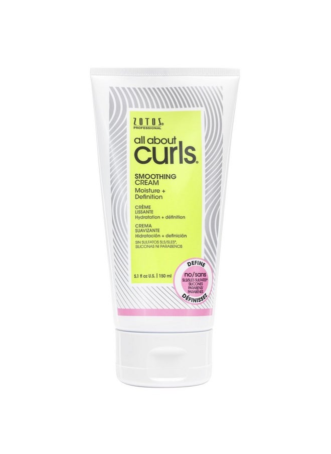ALL ABOUT CURLS Smoothing Cream | Controllable Definition | Define, Moisturize, De-Frizz | All Curly Hair Types | Vegan & Cruelty Free | Sulfate Free | 5.1 Fl Oz