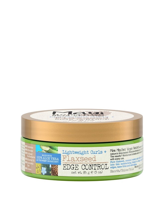 Maui Moisture Lightweight Curls + Flaxseed Edge Control, Hair Styling Pomade for Frizz Control, 3 Oz