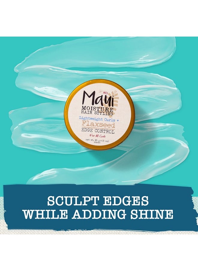 Maui Moisture Lightweight Curls + Flaxseed Edge Control, Hair Styling Pomade for Frizz Control, 3 Oz