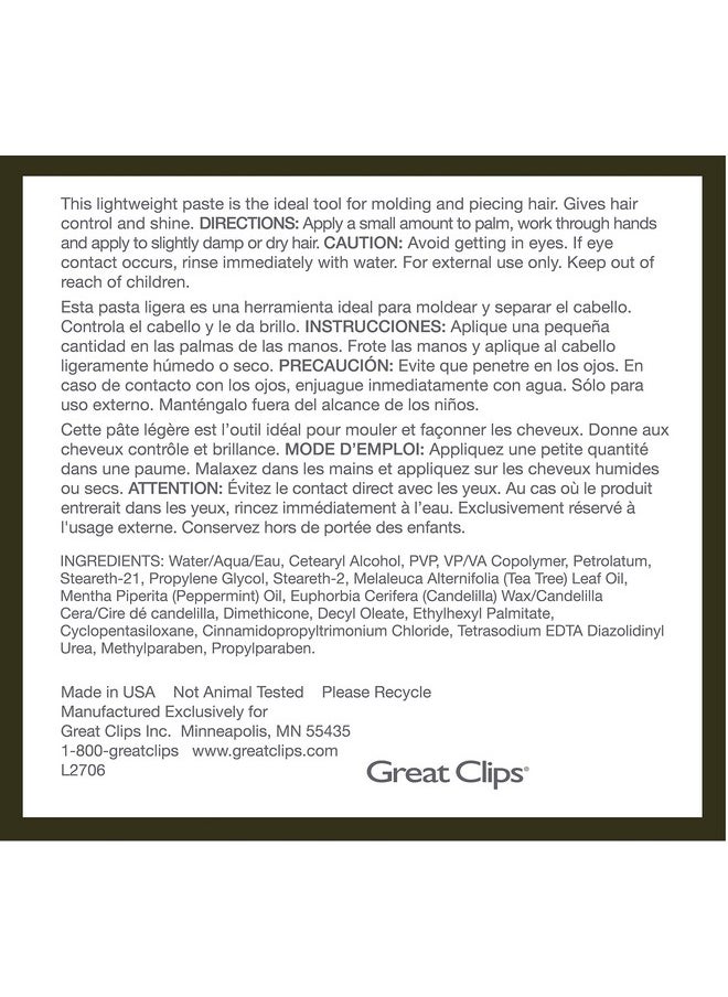 GREAT CLIPS Solutions Tea Tree Paste 3.4oz | Easy Pump | Peppermint Scent | Mold and Style Hair