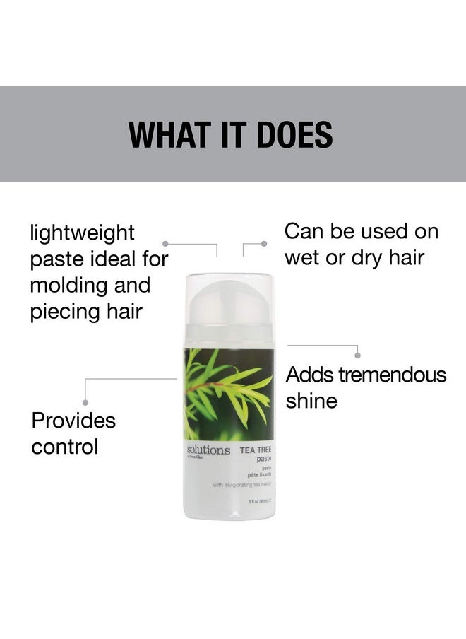 GREAT CLIPS Solutions Tea Tree Paste 3.4oz | Easy Pump | Peppermint Scent | Mold and Style Hair