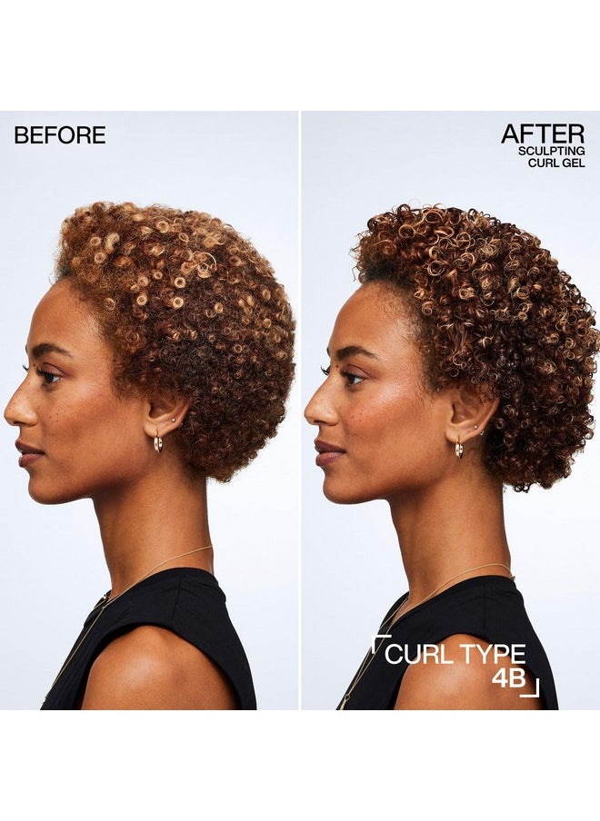 REDKEN Sculpting Curl Gel | 72-Hour Strong Hold | Crunch-Free & Flake-Free | Helps Tame Frizz | Squalane & Jojoba Oil | Silicone-Free | For Curly Hair