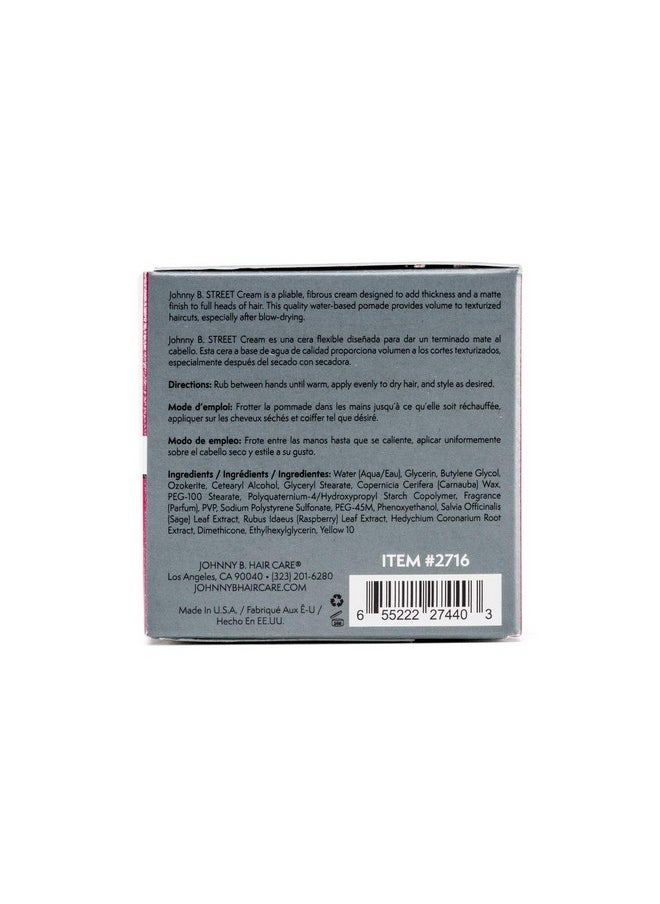 JOHNNY B. Street Hair Cream 3 oz.
