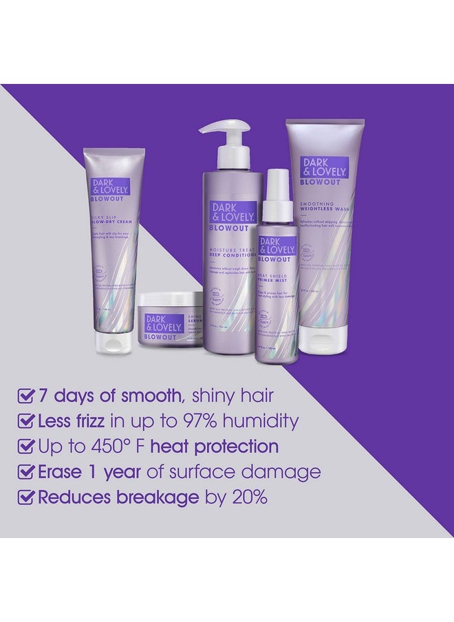 SoftSheen-Carson Interbeauty Dark&Lovely® Heat Protectant&Hair Detangler Moisturizing Blowout Silky Slip Blow Dry Cream with Silk Protein,Shea Butter&Castor Oil for All Curl Types Blow Dry Cream 5oz