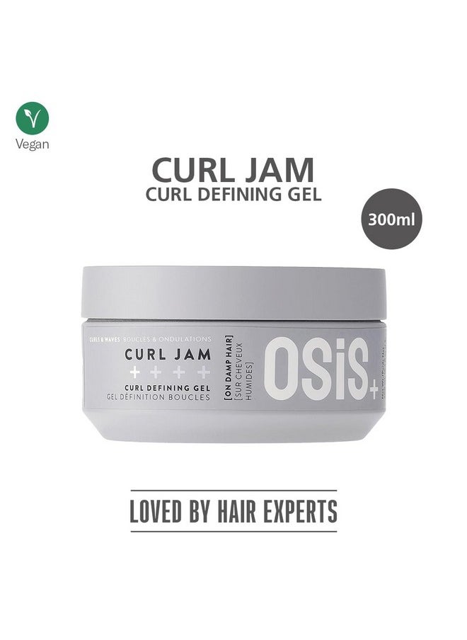 Schwarzkopf Professional OSiS+ Curl Jam - Curl Defining Gel for Hair styling I Light Hold I For natural shine and Soft Bouncy Curls | Protection against Humdity | Provides intense Moisture | Vegan | Glycerin | 300 ml