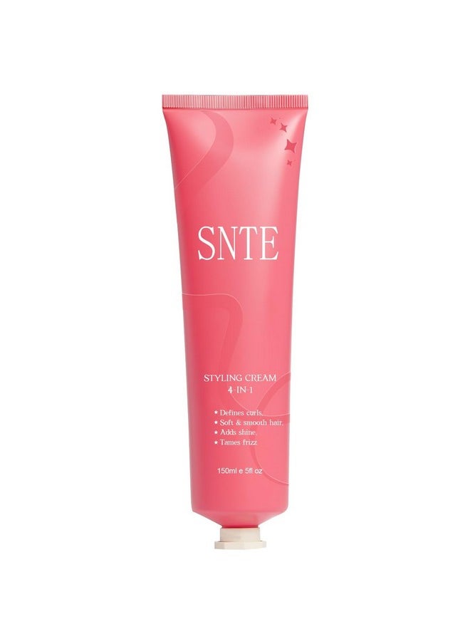 Styling Cream, 4-In-1 Hair Styling Cream for Flyaways, Add Shine Slick Back Hair Products, Non-greasy Hair Smoothing Cream, No White Flakes Curl Cream, No Chemical Flavors Fly Away Hair Tamer