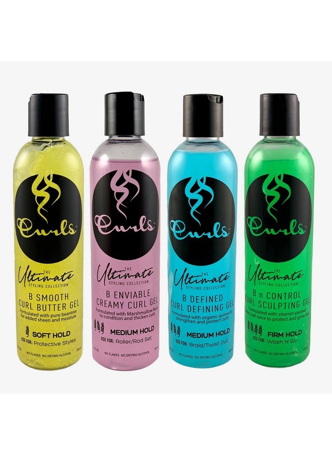 Curls The Ultimate Styling Collection B Defined Defining Gel (Medium Hold) - Textured and Dull Hair - Strengthens and Adds Shine, 8 Ounces, BLUE