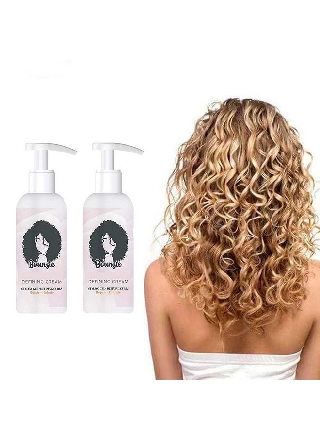 Curls Boost Defining Cream, Natural Frizz Control, Moisturizing Curl Conditioner Cream, Professional Styling Gel,Hair Treatment for Curls, for Wavy & Curly Hair Products(2PC)