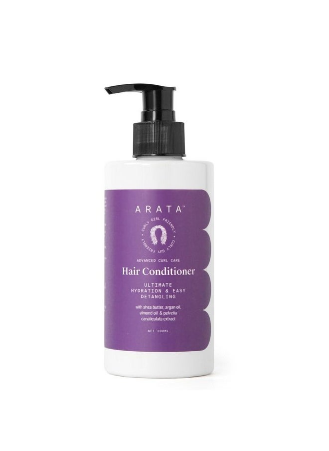 Arata Advanced Curl Care Hair Conditioner (300 Ml) | Rinse-Out Conditioner With Shea Butter, Argan Oil, Almond Oil & Pelvetia Canaliculata | Ultimate Hydration & Easy Detangling,1 Count