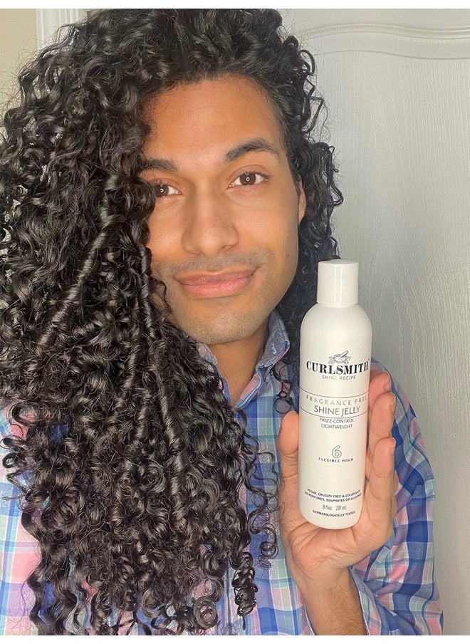 CURLSMITH - Shine Jelly, Light Hold Styling Gel with Frizz Protection, Sensitive, Fragrance Free, For All Curl and Hair Types, Vegan (8 fl oz)