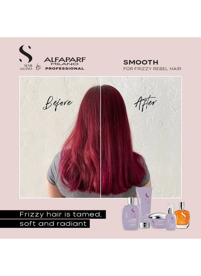 Alfaparf Milano Semi di Lino Smooth Smoothing Cream for Frizzy and Rebel Hair - Controls Frizz - Protects from Heat and Humidity - Straightens and Hydrates Unruly Hair, 4.23 fl. oz.