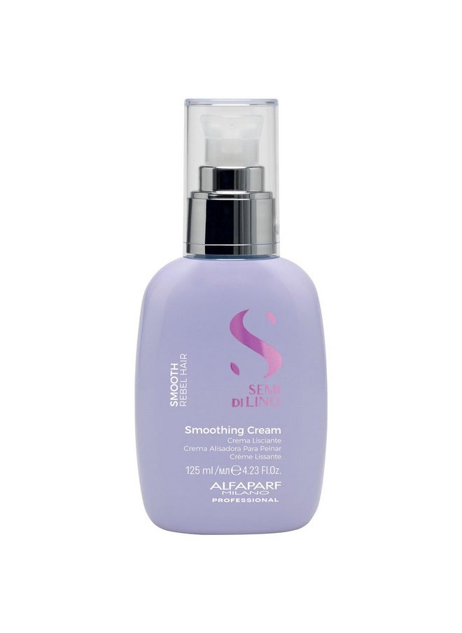 Alfaparf Milano Semi di Lino Smooth Smoothing Cream for Frizzy and Rebel Hair - Controls Frizz - Protects from Heat and Humidity - Straightens and Hydrates Unruly Hair, 4.23 fl. oz.