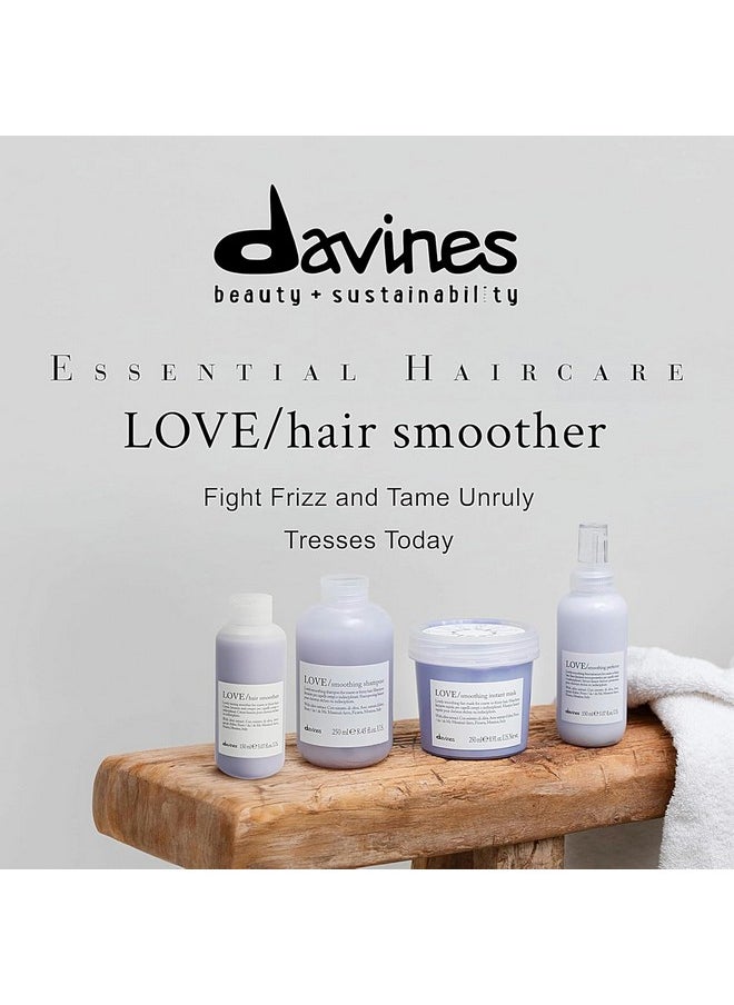 Davines LOVE Hair Smoother, Leave-On Cream To Smooth Frizzy, Unruly Or Wavy Hair Weightlessly, White, 5.07 Fl. Oz.