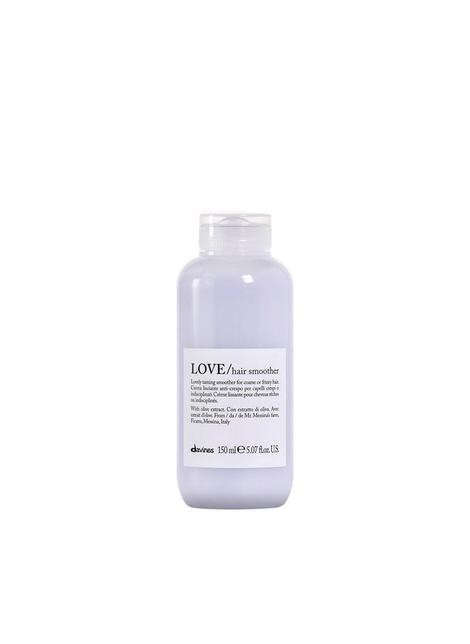 Davines LOVE Hair Smoother, Leave-On Cream To Smooth Frizzy, Unruly Or Wavy Hair Weightlessly, White, 5.07 Fl. Oz.