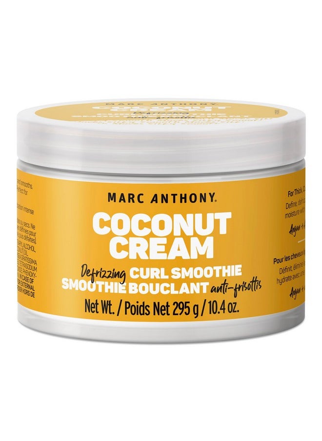 Marc Anthony Coconut Smoothie Hair Cream - Defrizzing Curl-Defining Hair Cream for Definition & Long-Lasting Hold with Avocado Oil - Sulfate-Free & Professional Haircare For All Hair Types