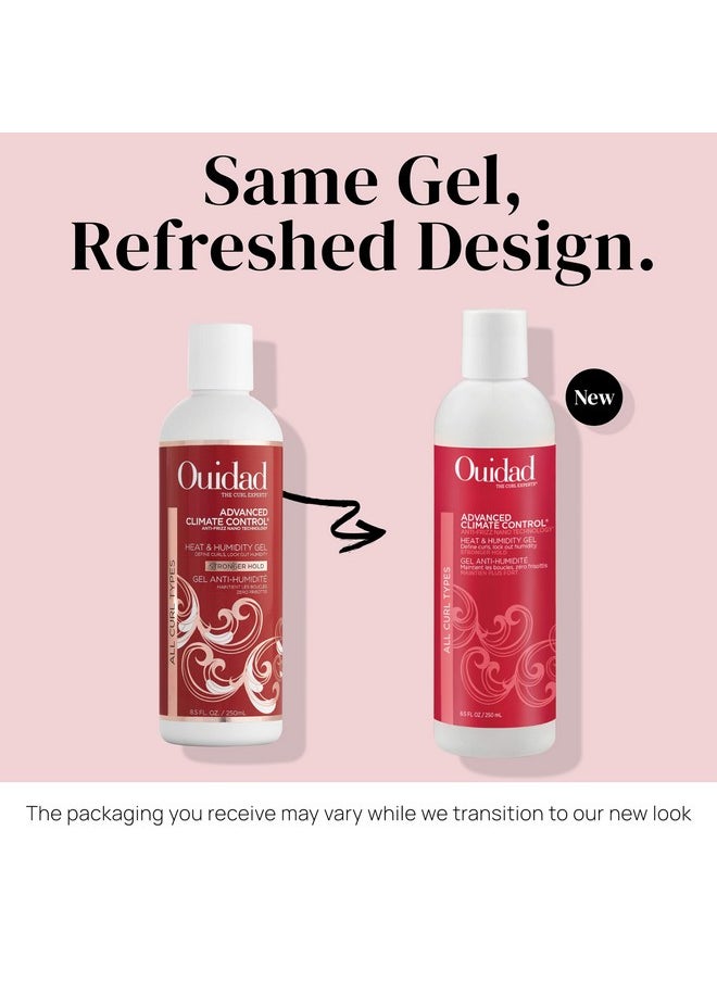 Ouidad Advanced Climate Control Heat & Humidity Stronger Hold Gel Travel Size - 8.5 fl oz, Anti-Frizz Nano Technology, Styling Gel, Prevents Flyaways & Frizz, Crunch-free Hold, For All Curl Types