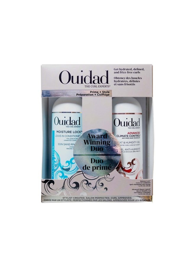 Ouidad Advanced Climate Control Heat & Humidity Gel & Leave In Conditioner Styling Kit, 8.5 fl oz, Flexible, Long-Lasting & Frizz-Free Curls, Sulfates, Parabens & Cruelty-Free Curly Hair Products