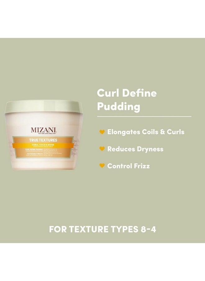 Mizani True Textures Curl Define Pudding | Moisturizing & Prevents Frizz | with Coconut Oil | Paraben Free | for Curly Hair | 8 Oz