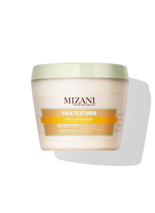 Mizani True Textures Curl Define Pudding | Moisturizing & Prevents Frizz | with Coconut Oil | Paraben Free | for Curly Hair | 8 Oz