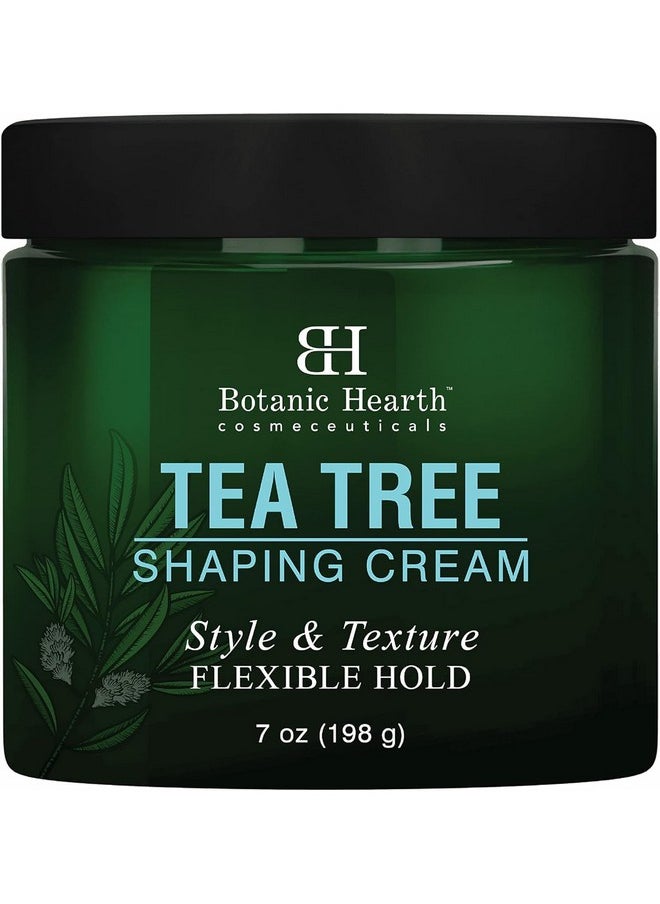 Botanic Hearth Tea Tree Shaping Cream, Hair Styling Cream with Collagen & Biotin - Style & Texture, Strong & Flexible Hold, for All Hair Types - Men and Women - Made in USA - 7 oz