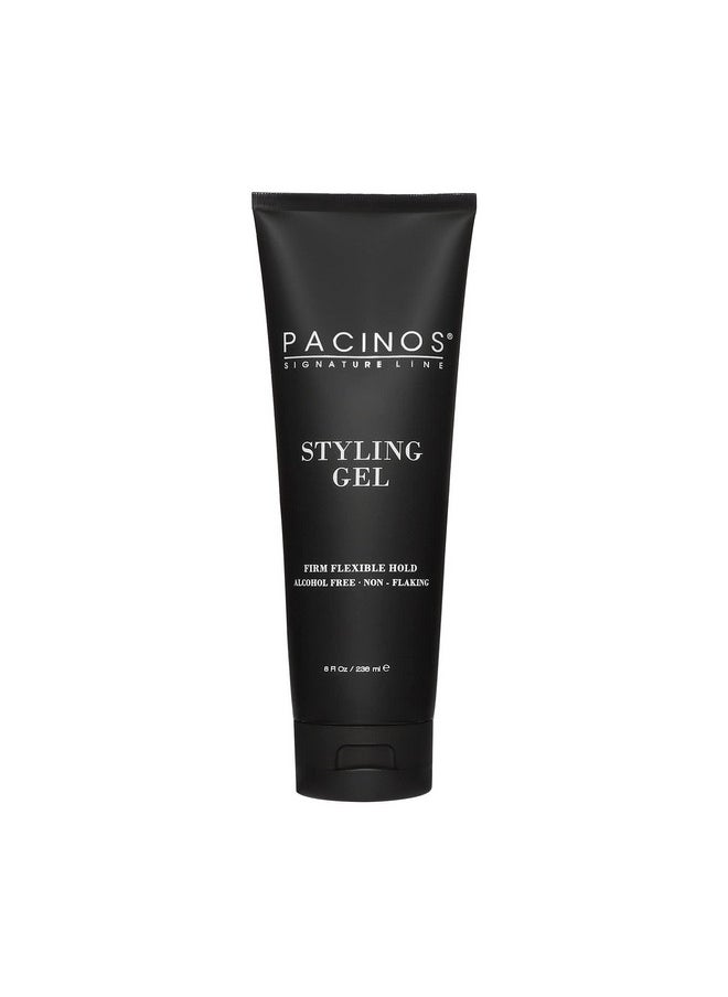 Pacinos Styling Gel - Medium Shine All Day Hold, Conditions and Moisturizes Hair while Adding Volume and Texture, No Dry Flakes or Residue, All Hair Types, 8 fl. oz.