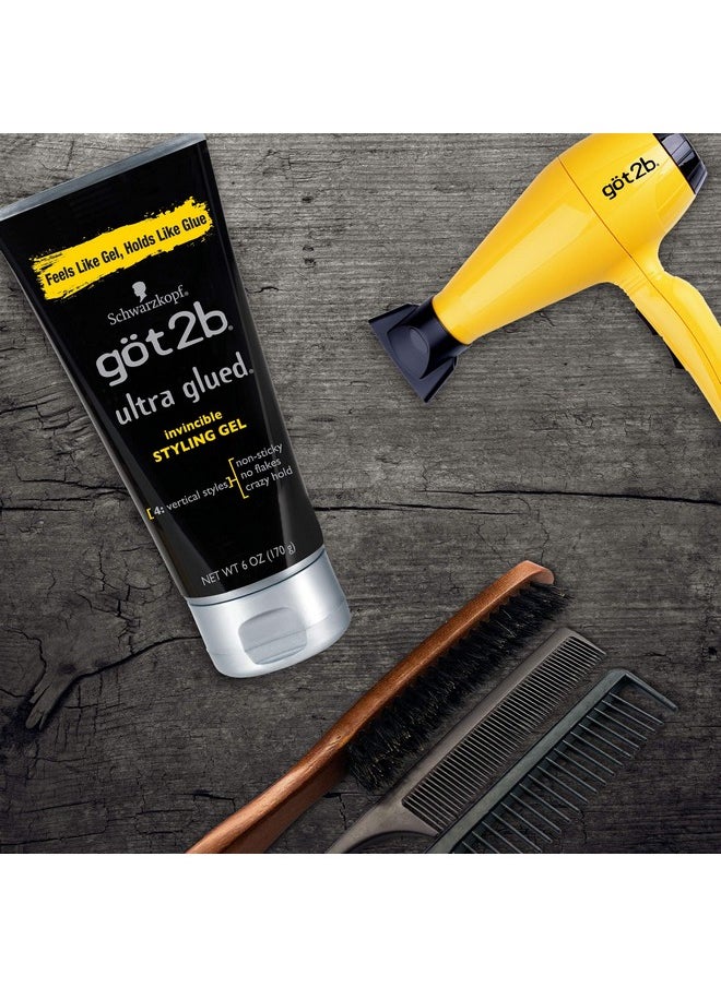 Got2B Ultra Glued Invincible Styling Gel 2 - 6 oz tubes + 1 Travel 1.25 oz tube