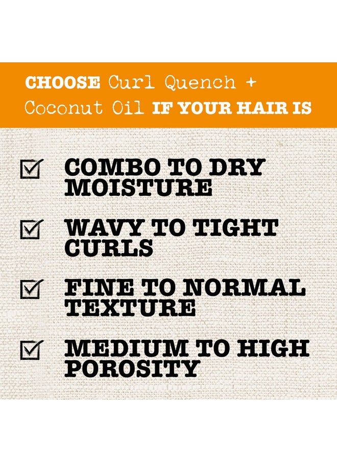 Maui Moisture Curl Quench + Coconut Oil Hydrating Curl Smoothie, Creamy Silicone-Free Styling Cream for Tight Curls, Braids, Twist-Outs & Wash & Go Styles, Vegan & Paraben-Free, 12 Ounce