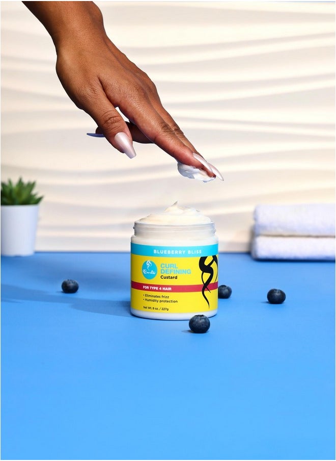 Curls Blueberry Bliss Defining Custard - 8 oz, Cream for Frizz Control & Humidity Protection, Enriched with Aloe Leaf Extract, Coconut Oil, Shea Butter & Mango Seed Butter, Type 4 Coils