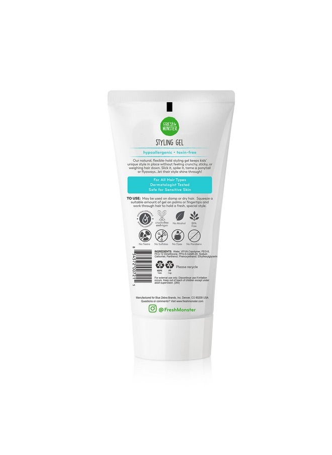 Fresh Monster Kids Hair Styling Gel, Medium Hold Alcohol-Free, Natural Hair Gel for Kids & Toddlers (6oz.)