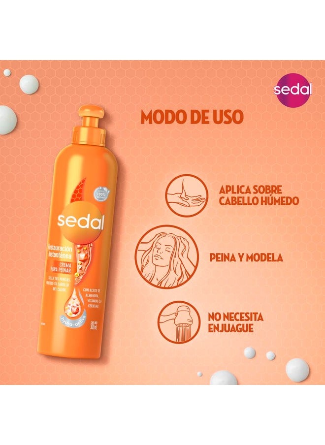 Sedal S.O.S. Reconstruccion Estructural Con Bio Keratina Crema Para Peinar (Styling Hair Cream Structural Reconstruction) 300 ml