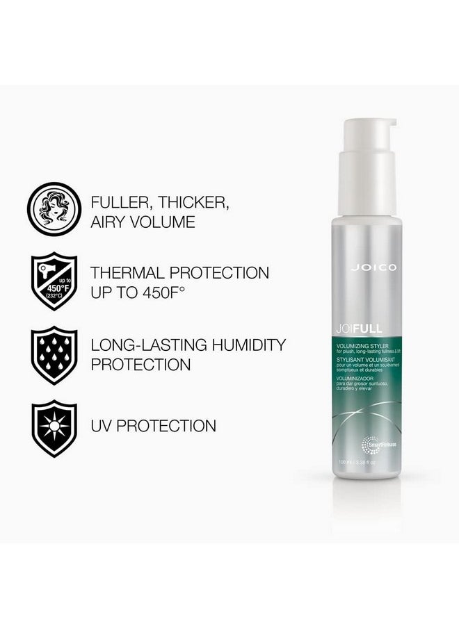 JoiFULL Volumizing Styler | For Fine, Thin Hair | Add Instant Body | Long-Lasting Volume & Texture | Protect Against Pollution | With Rice Protein & Bamboo Extract | 3.38 Fl Oz