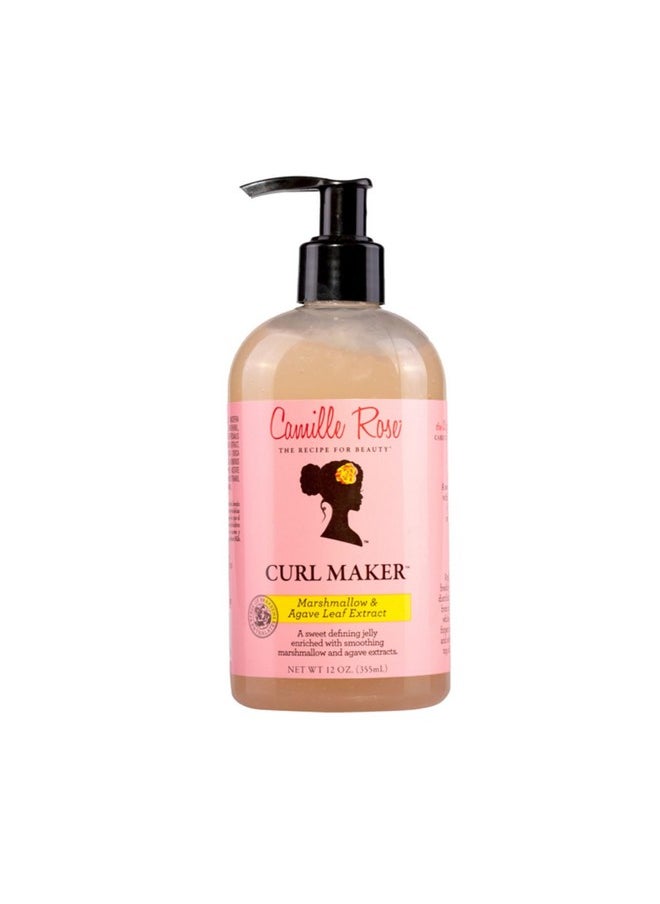 Camille Rose Curl Maker, Smoothing and Nourishing Curly Hair Gel with Aloe, for All Hair Types and Textures, 12 fl oz