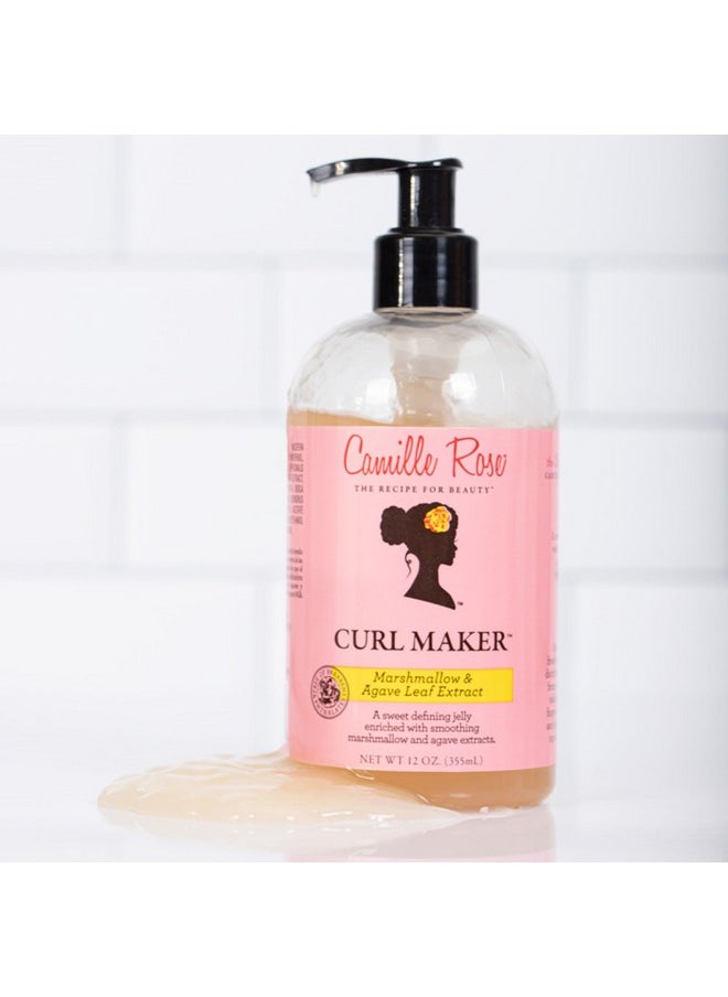 Camille Rose Curl Maker, Smoothing and Nourishing Curly Hair Gel with Aloe, for All Hair Types and Textures, 12 fl oz