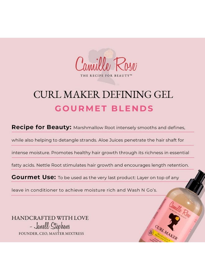 Camille Rose Curl Maker, Smoothing and Nourishing Curly Hair Gel with Aloe, for All Hair Types and Textures, 12 fl oz