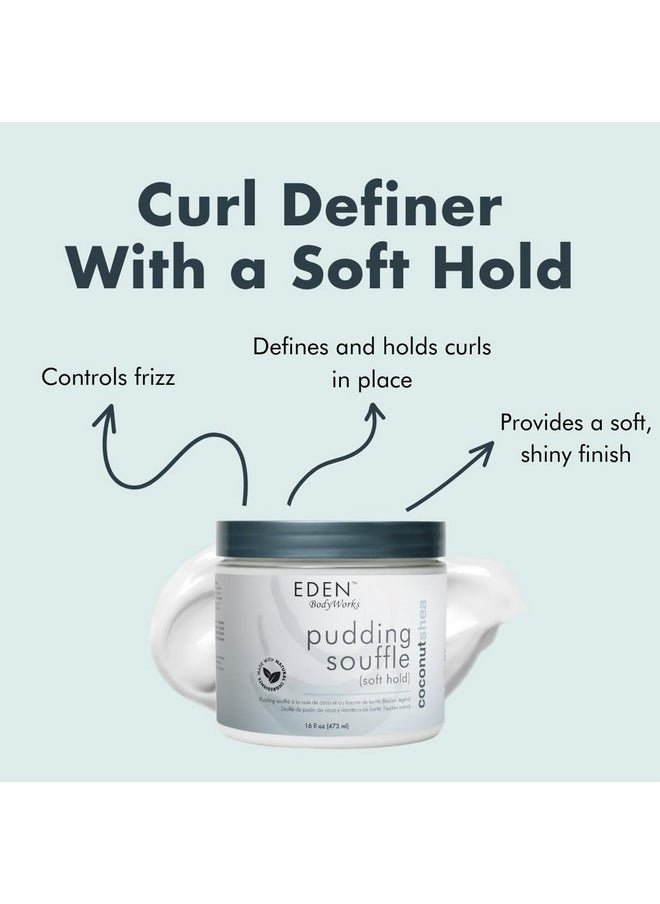 EDEN BodyWorks Coconut Shea Pudding Souffle - Curl Defining Hair Moisturizer with a Soft Hold to Strengthen Hair, Control Frizz & Add Shine - 16 Oz.