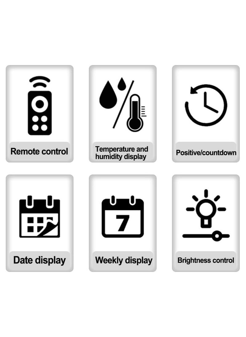 Digital Wall Clock Large Display, 10 Inch Large Wall Clocks, Led Digital Clock With Remote Control, Automatic Brightness Dimmer Big Clock With Date Week Temperature