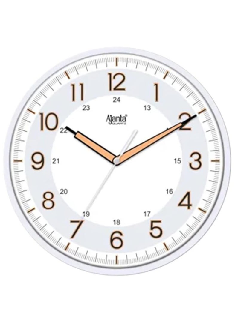 Ajanta Wall Clock Night Glow Clock Radium Clock 310 x 44 x 310mm Pearl White