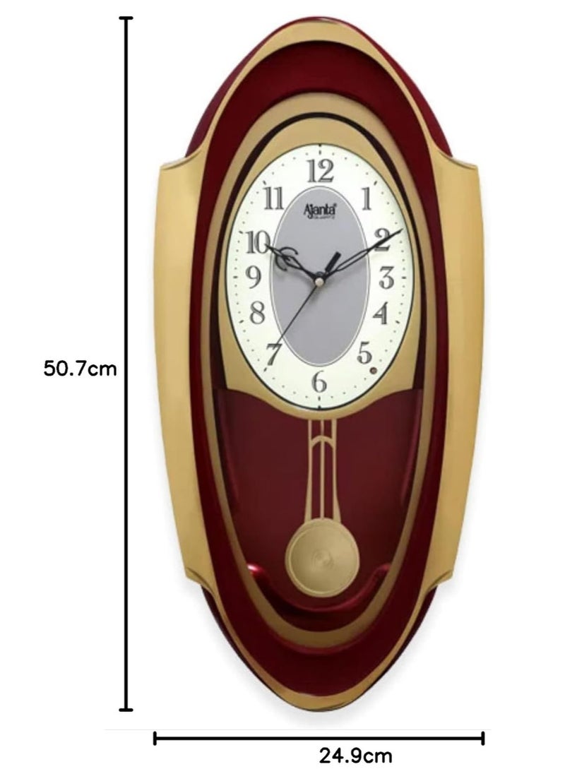 Ajanta Plastic Musical And Pendulum Analog Clock Red 1627
