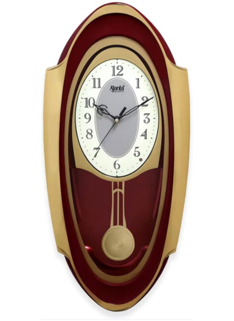 Ajanta Plastic Musical And Pendulum Analog Clock Red 1627