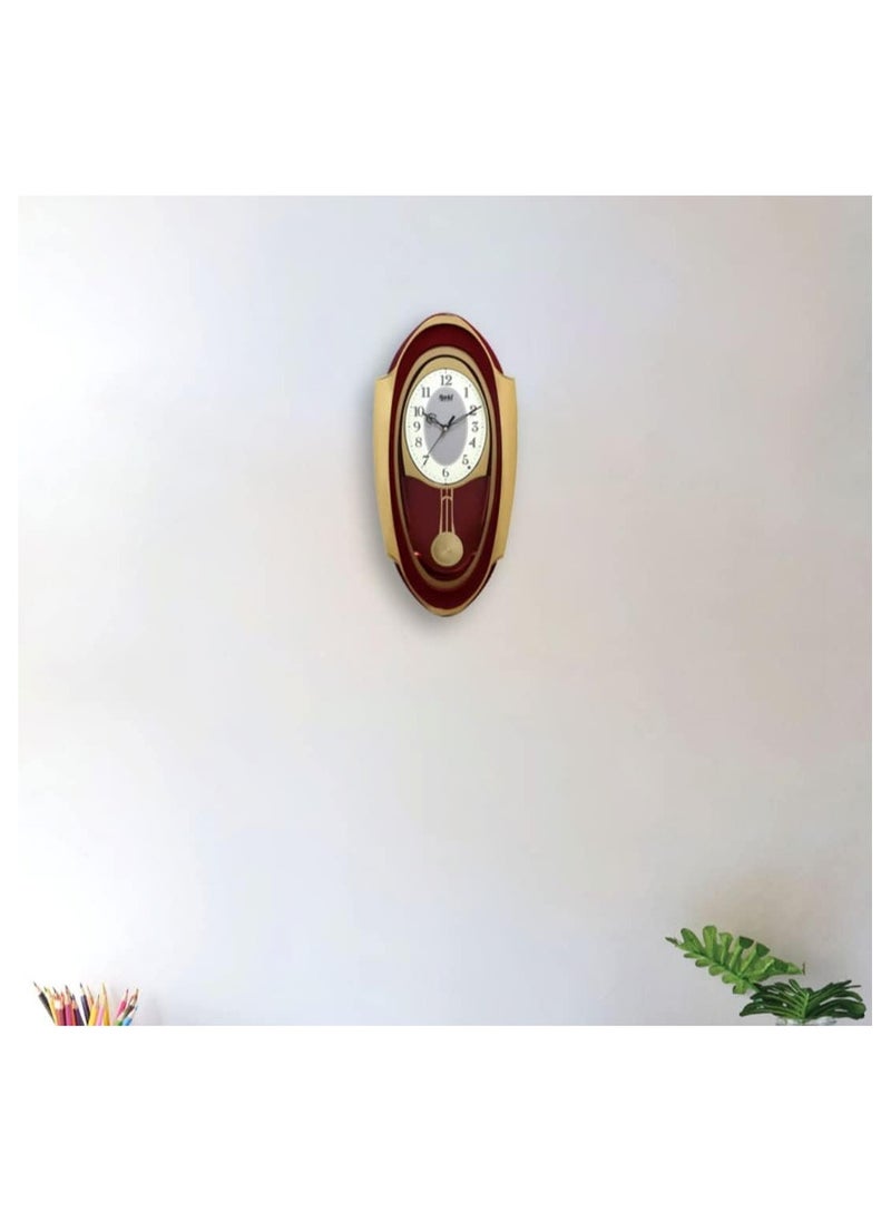 Ajanta Plastic Musical And Pendulum Analog Clock Red 1627